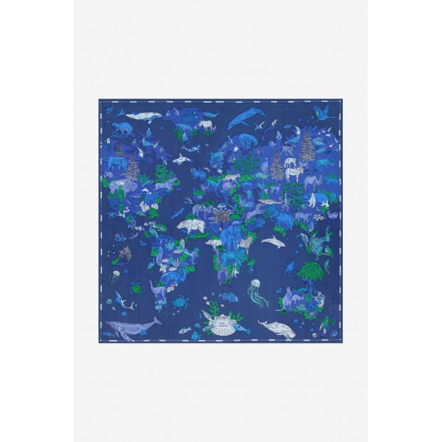 Inoui Editions šilko ir modalo skara ATLAS BLUE